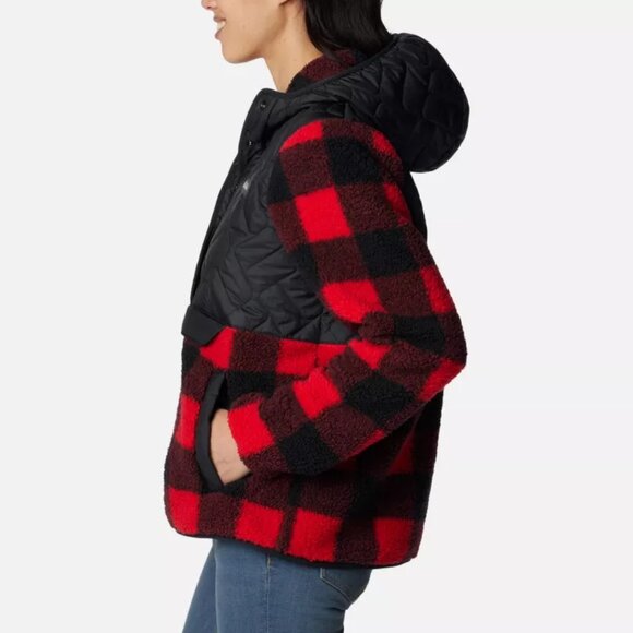 Columbia | Sweet View™ Fleece Hooded Pullover | Red & Black Buffalo Check | XL - Picture 5 of 14